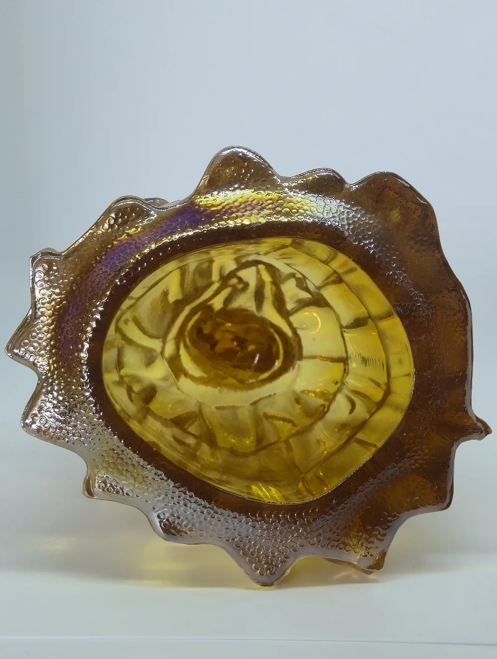 Wheaton Southern Belle Colonial Lady Marigold Iridescent Carnival Glass 6" - Picture 6 of 10